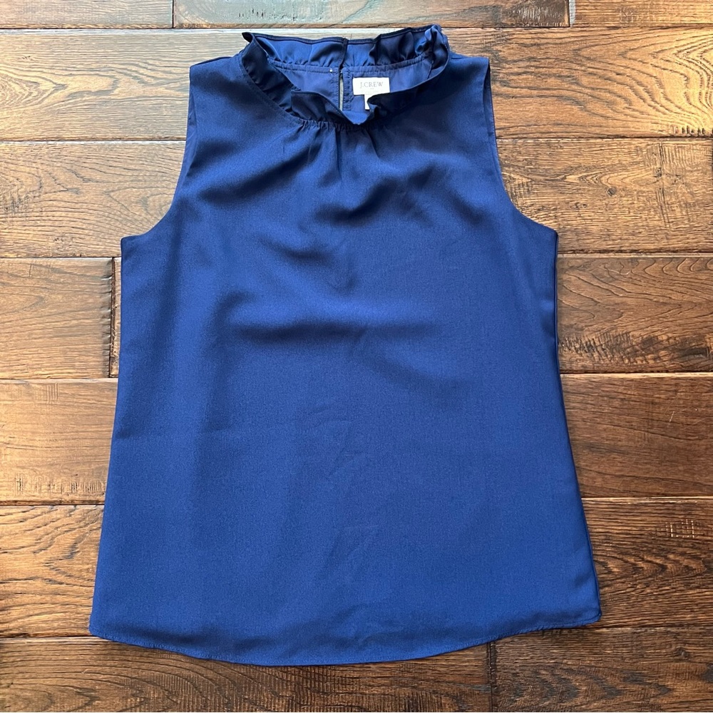 J Crew xxs sleeveless blue blouse
